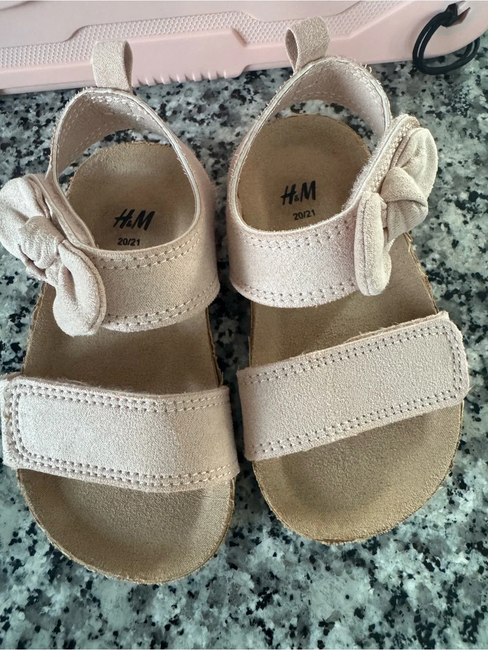 H&M Pink Toddler Bow Strap Sandals